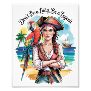 Female Pirate Buccaneer Beauty On Deck Photo Print