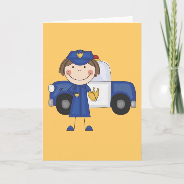 Female Police Officer Tshirts and Gifts Card (Front)
