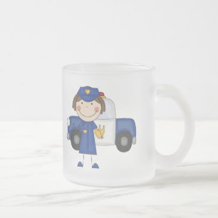 Female Police Officer Tshirts and Gifts Frosted Glass Coffee Mug