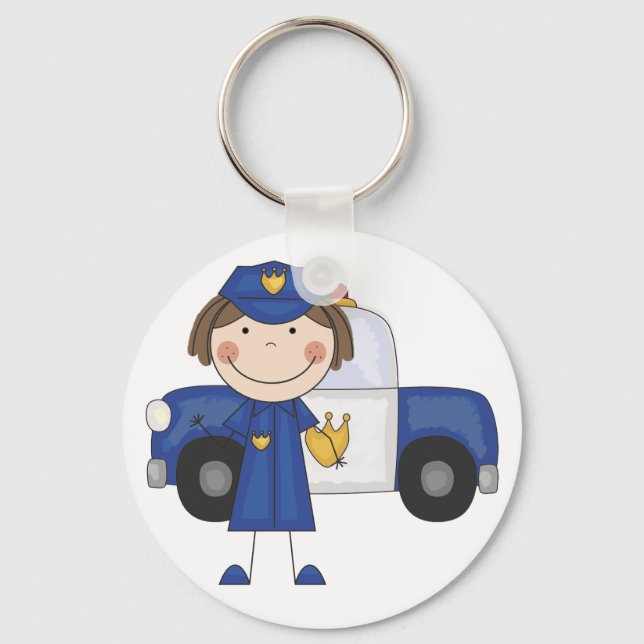 Female Police Officer Tshirts and Gifts Key Ring (Front)