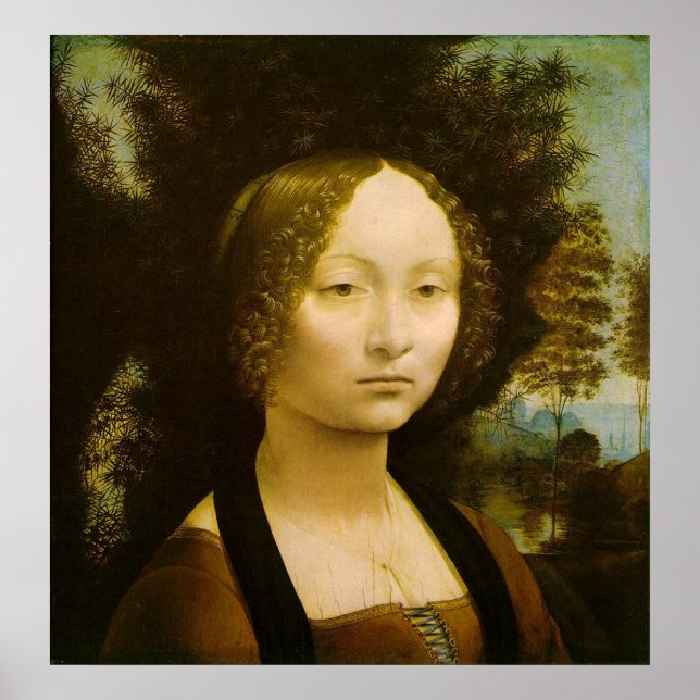Female Portrait by Leonardo Da Vinci Poster (Front)