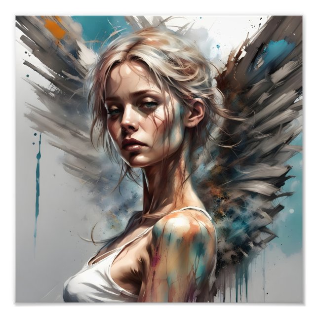 female portrait design with elegance photo print (Front)