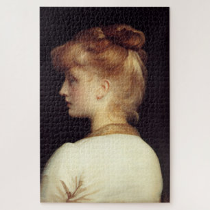 Female Portrait From Behind (by Frederic Leighton) Jigsaw Puzzle