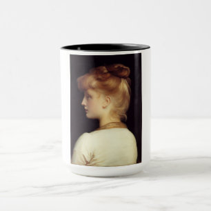 Female Portrait From Behind (by Frederic Leighton) Mug