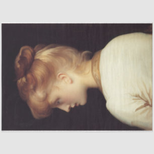 Female Portrait From Behind (by Frederic Leighton) Tissue Paper