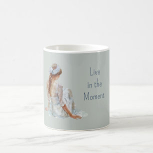 Female Pretty Light Blue Dress Coffee Mug