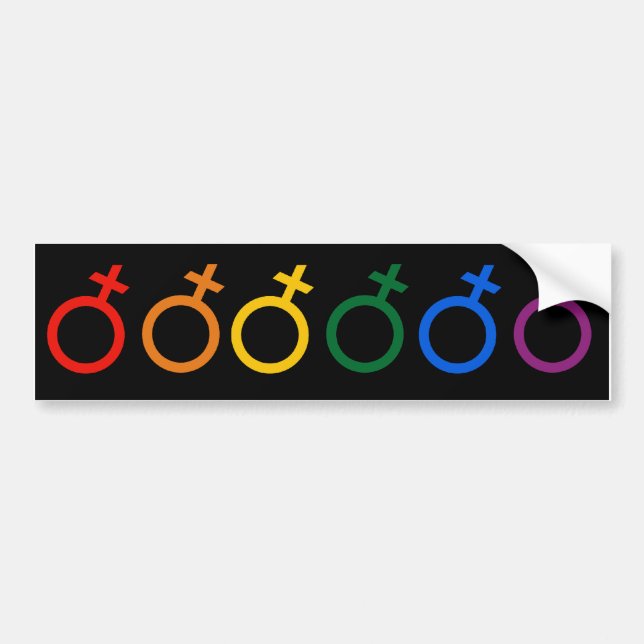 FEMALE PRIDE COLORS BUMPER STICKER (Front)