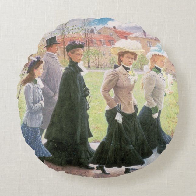 Female pupils for Confirmation Round Cushion (Front)