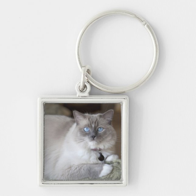 Female Ragdoll Cat Key Ring (Front)