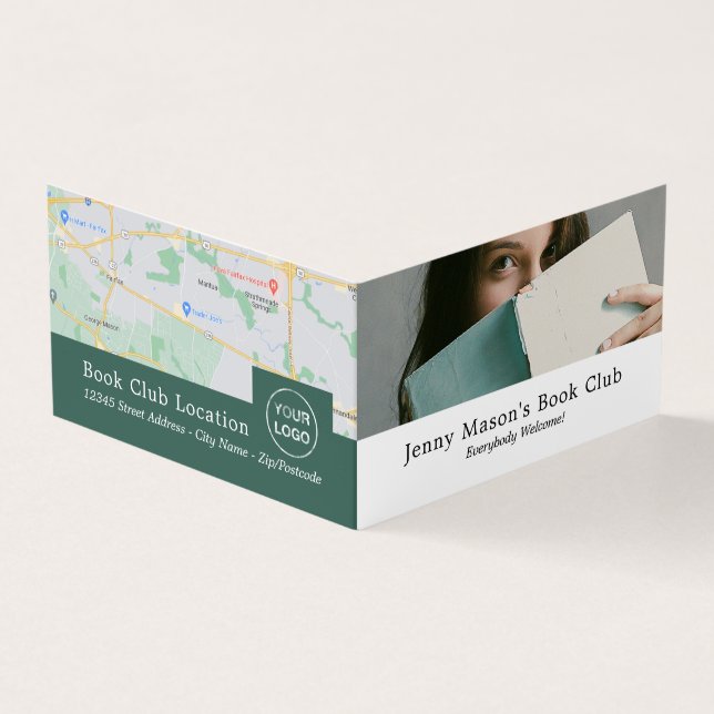 Female Reader, Book Club Detailed Business Card (Outside)
