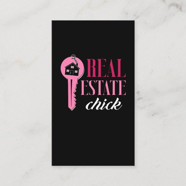 Female Real Estate Agent Funny Estate Broker Business Card (Front)