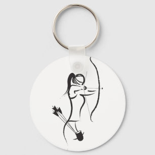 Female Recurve Archer Key Ring