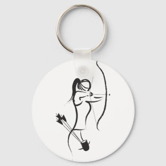 Female Recurve Archer Key Ring