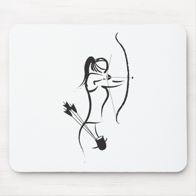 Female Recurve Archer Mouse Mat (Front)