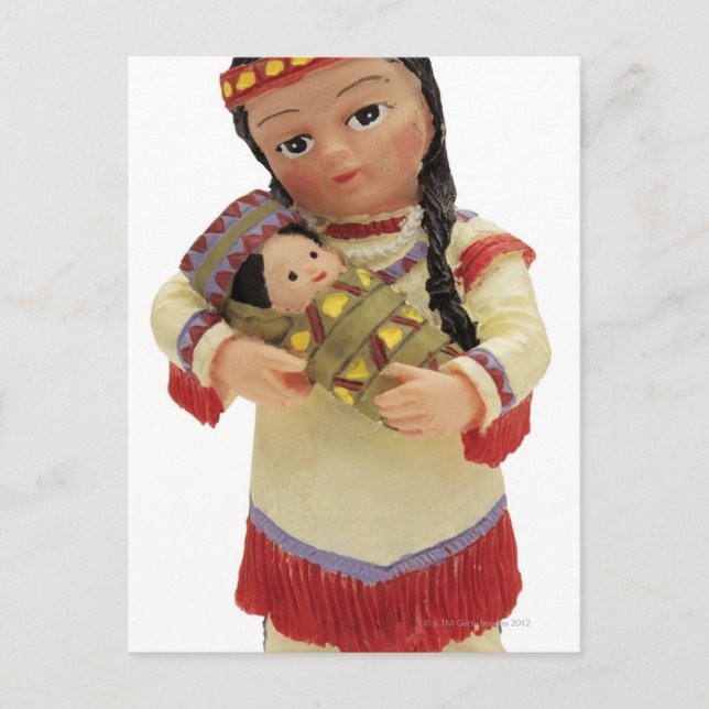 female red Indian doll holding a baby Postcard (Front)