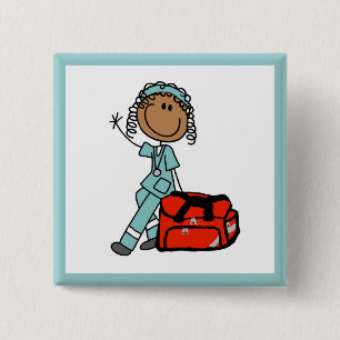 Female Respiratory Therapist or EMT 15 Cm Square Badge