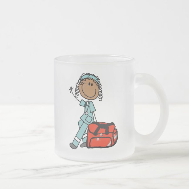 Female Respiratory Therapist or EMT Frosted Glass Coffee Mug (Right)