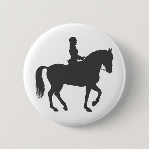 female riding horse - Choose background color 6 Cm Round Badge