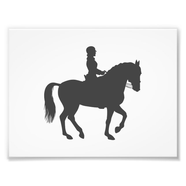 female riding horse  - Choose background colour Photo Print (Front)