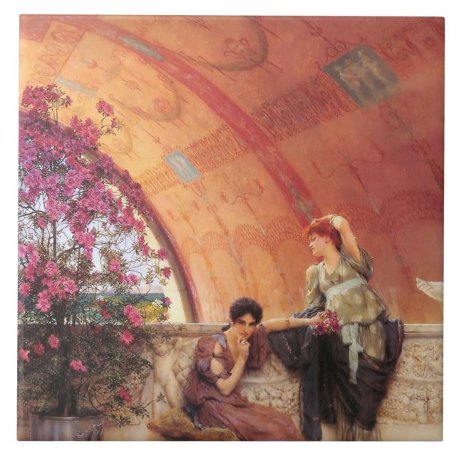 Female Rivals (by Sir Lawrence Alma-Tadema) Tile (Front)