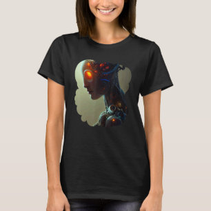 Female Robot Sci Fi Cyborg Unique Futuristic Digit T-Shirt
