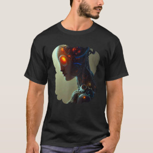 Female Robot Sci Fi Cyborg Unique Futuristic Digit T-Shirt
