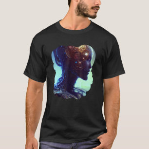 Female Robot Sci Fi Cyborg Unique Futuristic Digit T-Shirt