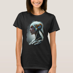 Female Robot Sci Fi Cyborg Unique Futuristic Digit T-Shirt