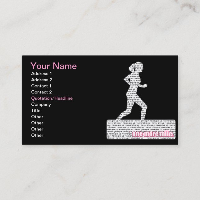 Female Runner Business Card (Front)