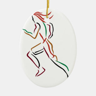 Female Runner Ceramic Tree Decoration