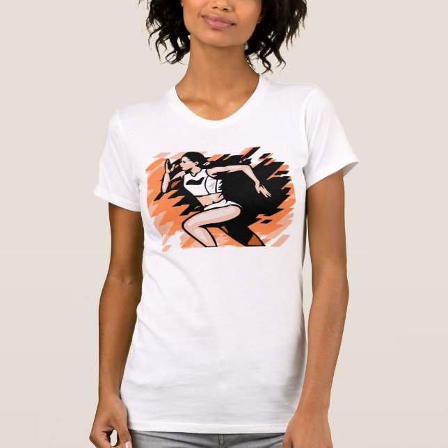 Female Runner Illustration T-Shirt (Front)