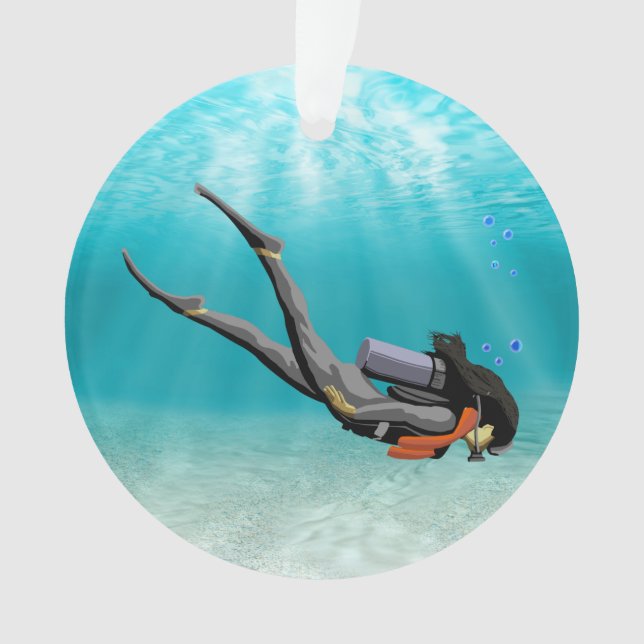 Female S.C.U.B.A. Diver Ornament (Front)