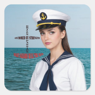 Female Sailor Square Sticker