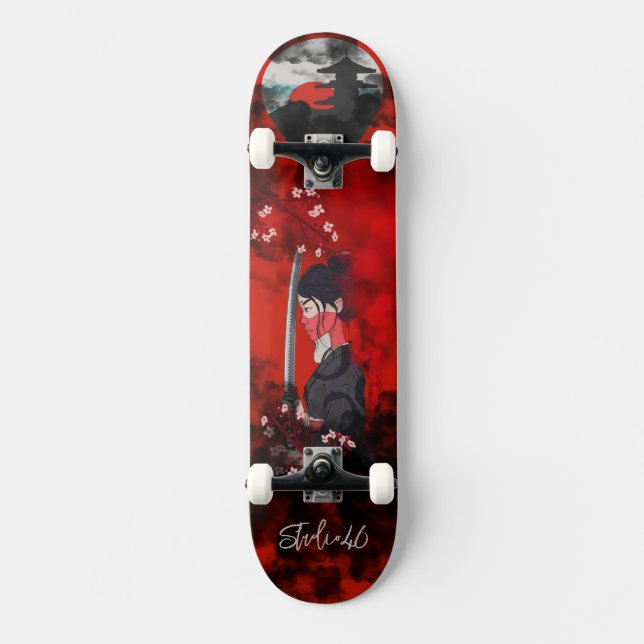 Female Samurai Skateboard  (Front)