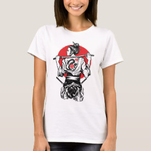 Female Samurai Warrior – Dragon Rose Tattoo Japane T-Shirt