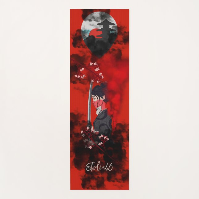 Female Samurai Yoga Mat (Front)