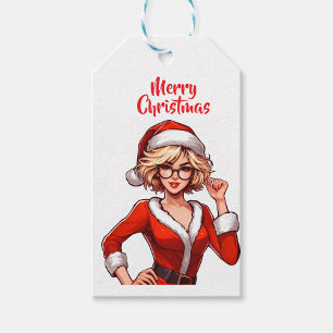 Female Santa Gift Tags