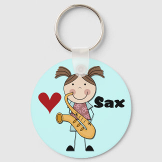 Female Saxophone Player Tshirts and Gifts Key Ring