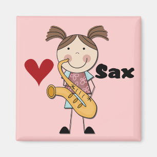 Female Saxophone Player Tshirts and Gifts Magnet