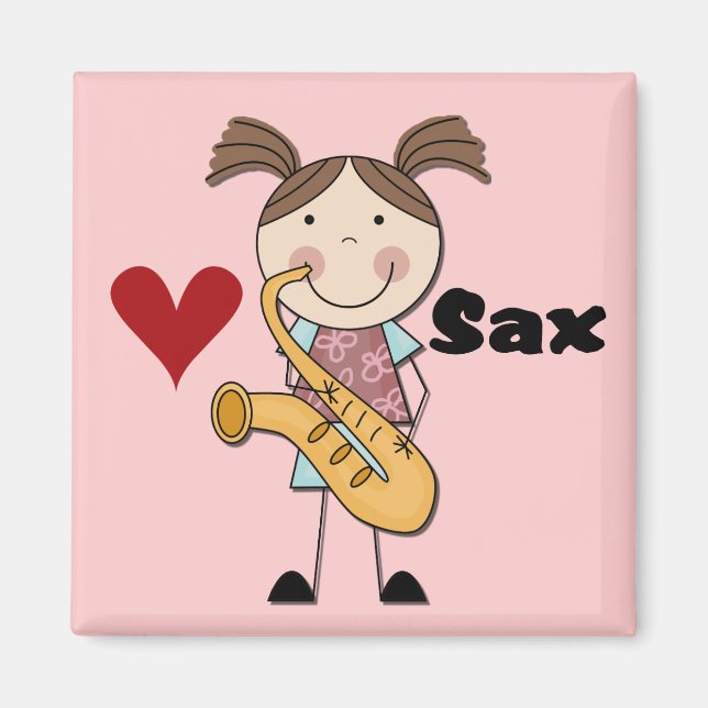Female Saxophone Player Tshirts and Gifts Magnet (Front)