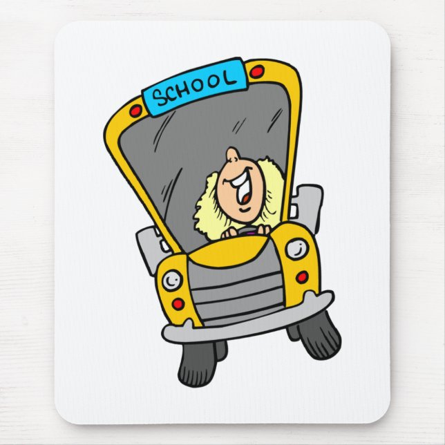 Female School Bus Driver Gift Idea Mouse Mat (Front)