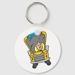 Female School Bus Driver Key Ring