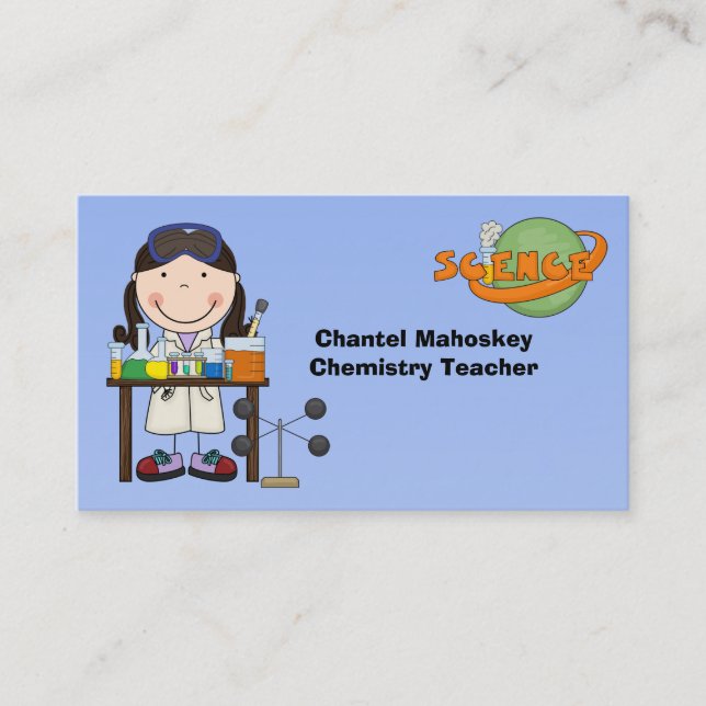 Female Scientist in Lab Business Cards (Front)