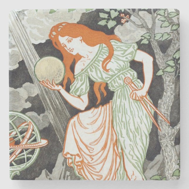 Female Scientist (Women in Science & Tech) (STEM) Stone Coaster (Front)