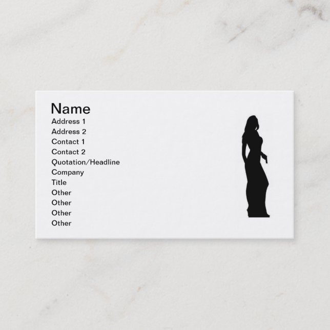 Female Secret Agent detective business card (Front)