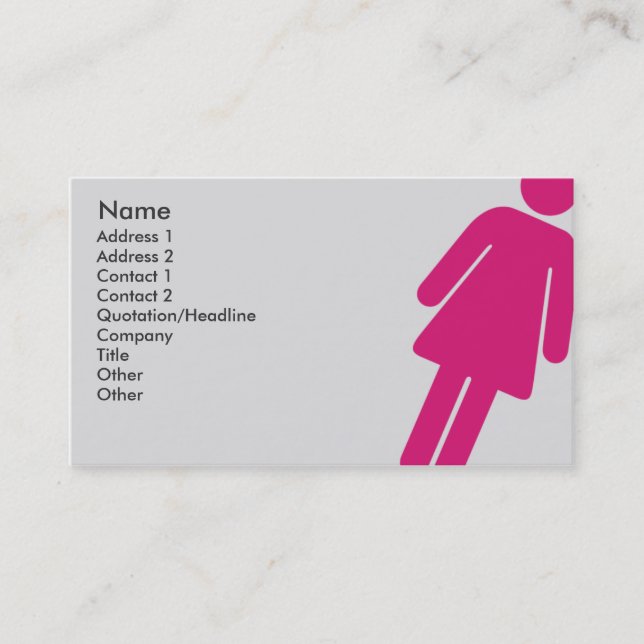 Female Sign - Business Card (Front)