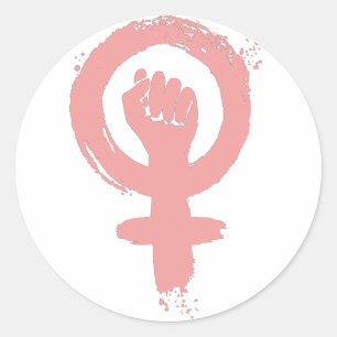 Female Sign Feminist Fist Social Justice Classic Round Sticker