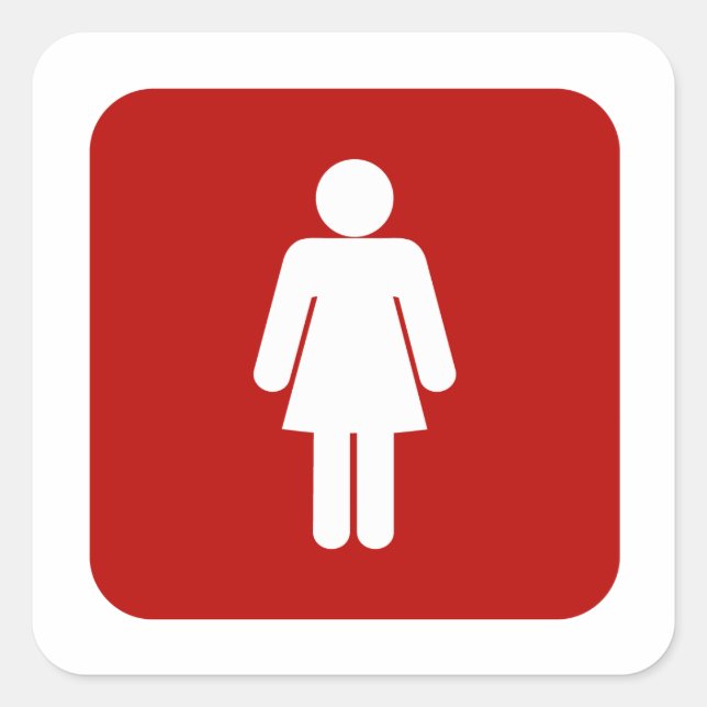 Female Sign Square Sticker (Front)