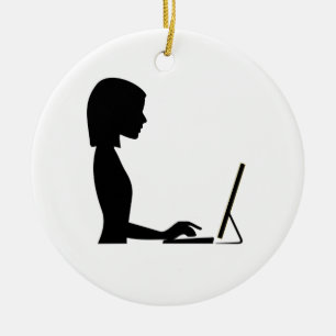 Female Silhouette Ceramic Tree Decoration