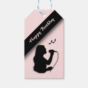 Female Singer Custom Birthday Gift Tags